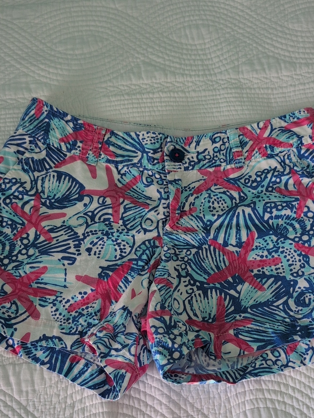 Lily Pultizer Callahan Tropical Beach Starfish And Seashells Shorts